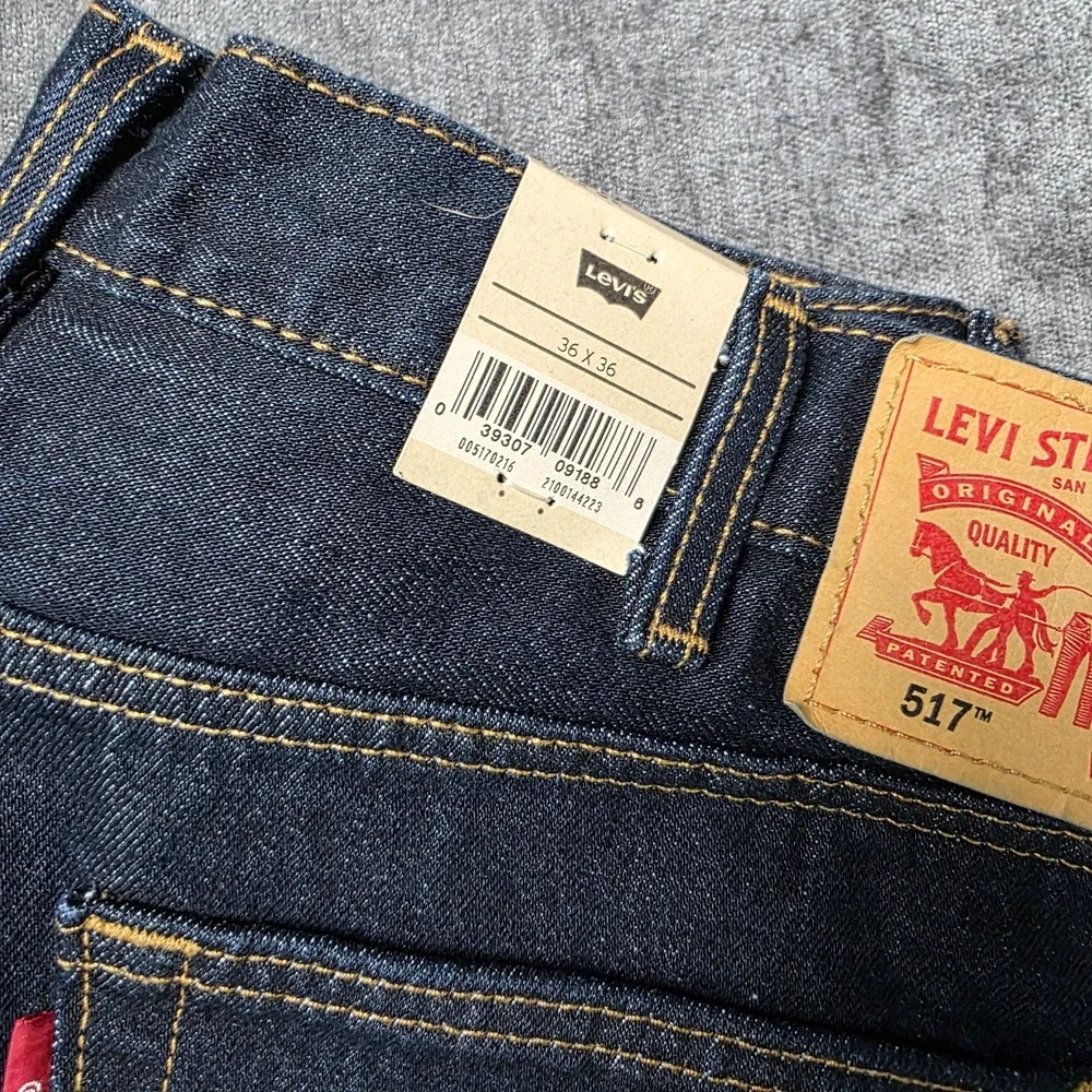 Levis 517 Boot Cut Denim Jeans Mens 36x36 Dark Wash Blue NWT New Rodeo Cowboy